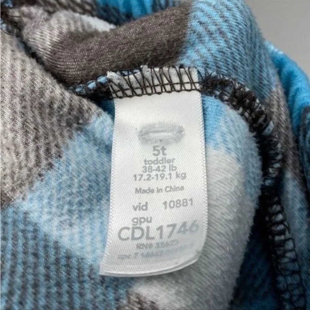 5/$15 Carter’s Blue Gray White Plaid Fleece Pajama Pants 5T